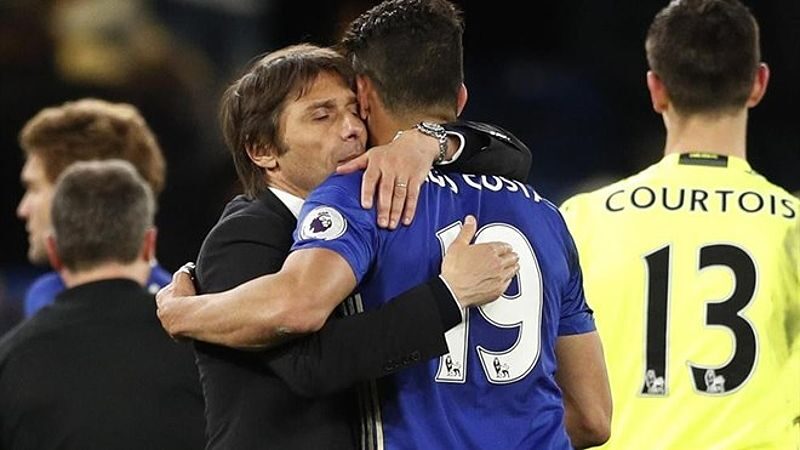 Diego Costa và Antonio Conte tại Chelsea